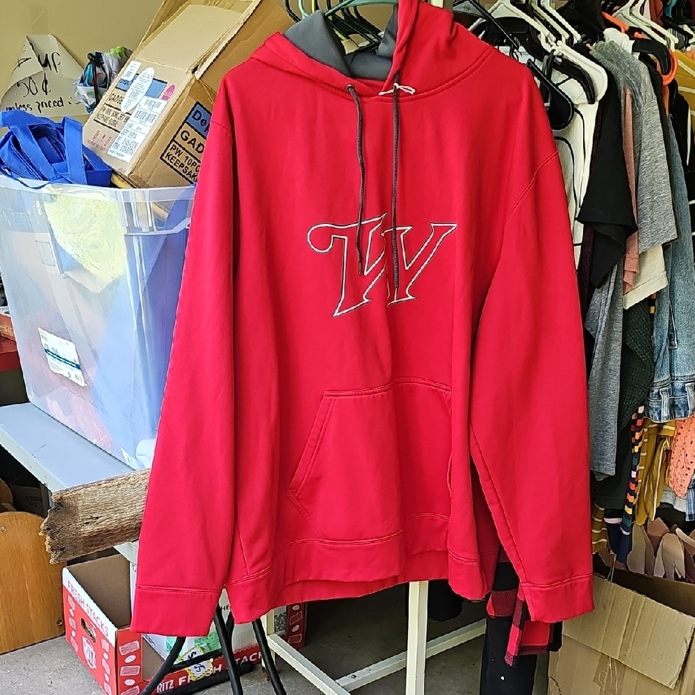 Vibrant Red Pullover Hoodie Sweatshirt